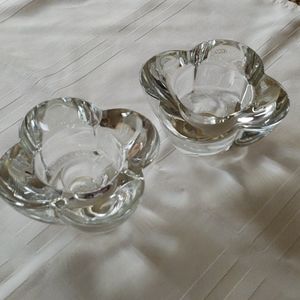 Heavy crystal small , 2 size candle holders💮